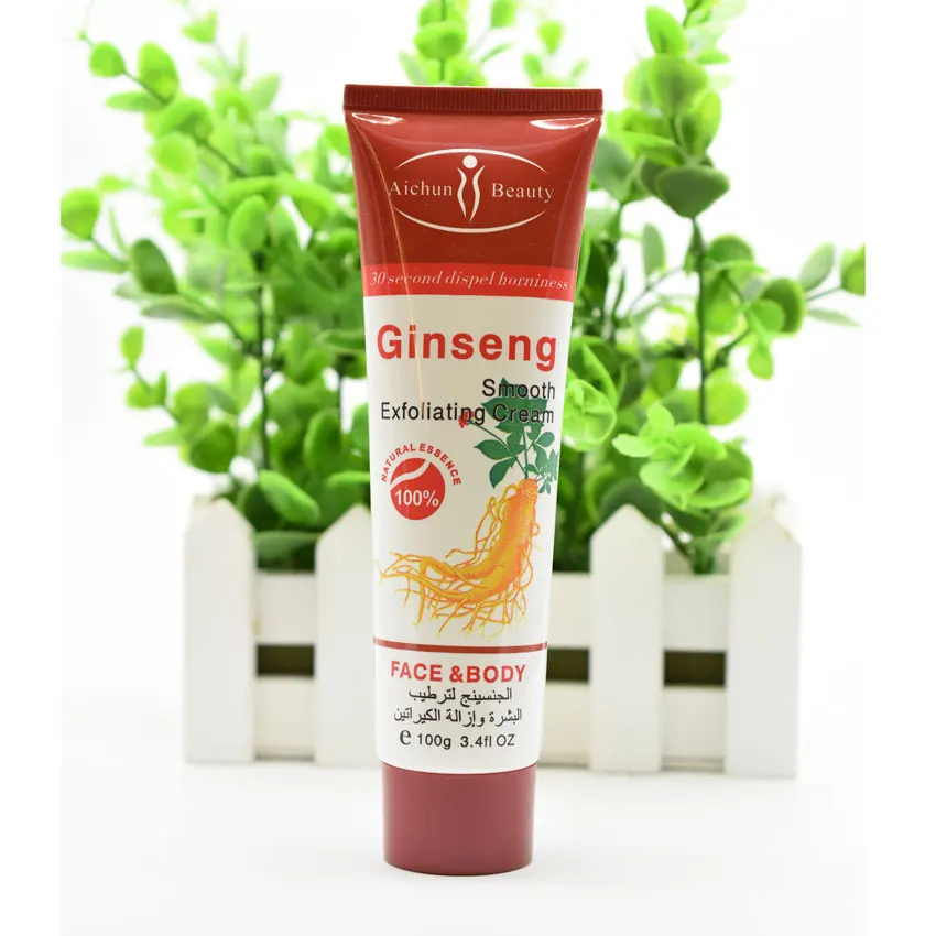 

New Ginseng Exfoliating Cream Chinese Herbs Body Face Scrub Smooth Peeling Gel Anti-acne Whitening Freckle Remover Body Care100g
