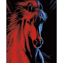 Diy Цифровая живопись маслом по номерам животные красная лошадь для домашнего декора картина живопись на холсте 40x50 см