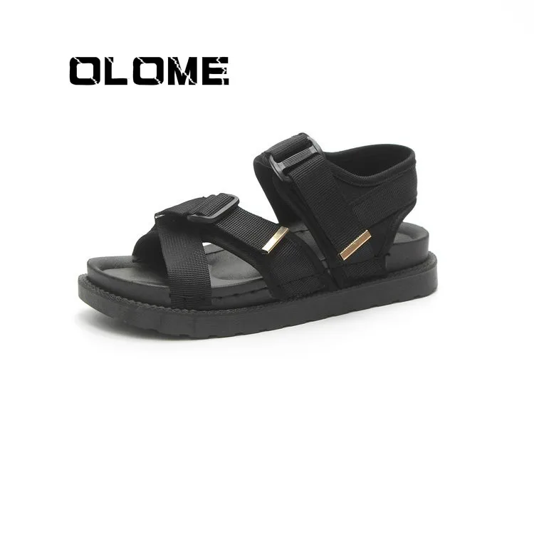 

XIECHENG Casual Sandals High Rise Buckle Flat Wild Breathable Shoes Women 2019 Summer New Wedges Sandals Fashion Sapato Feminino