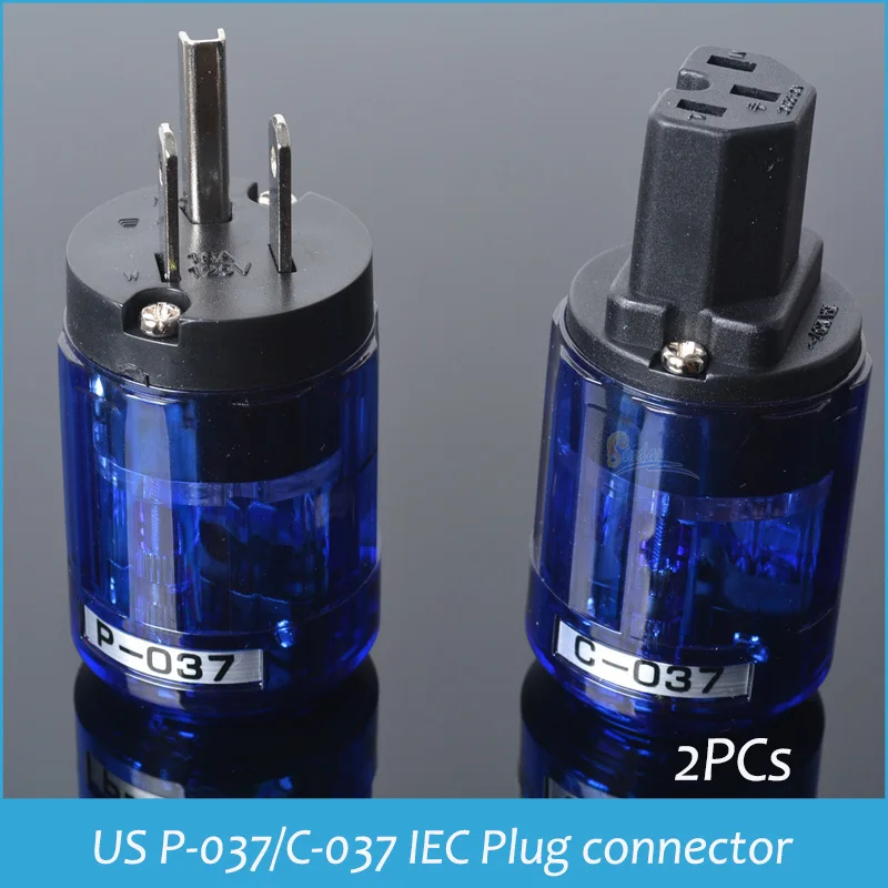 

Sindax P-037/C-037 IEC Plug connector Rhodium-plated copper US plug the power cord plug end fever 2pcs/lot Drop shipping