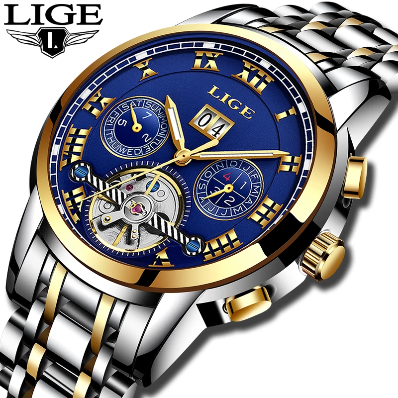 Relogio Masculino Mens font b Watches b font Top font b luxury b font brand LIGE