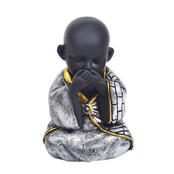 

Small Buddha Monk Figurine India Yoga Mandala Tea House Resin Crafts Decorative Ornaments Home Decor Car Display Decorations