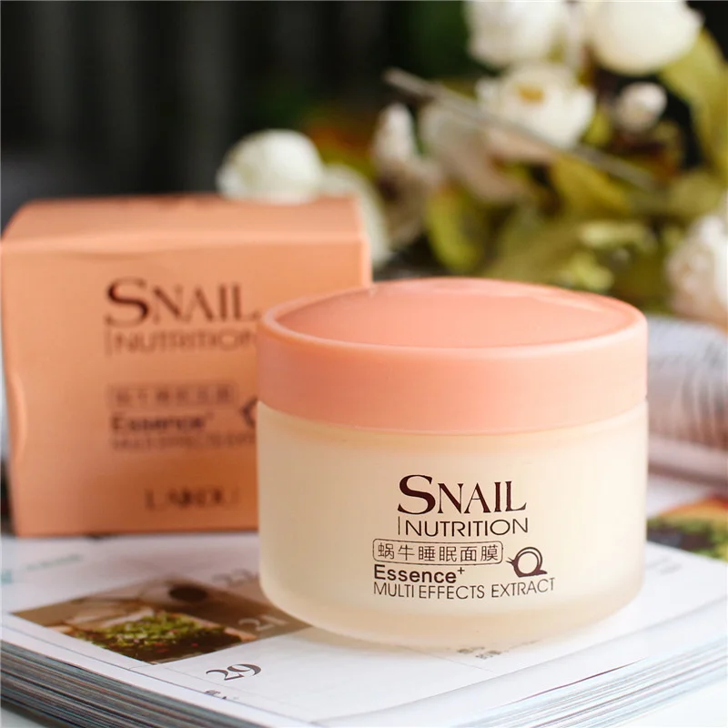 

New Snail Sleeping Mask Face Skin Care Cream No Wash Whitening Moisturizing Repair Fade Spot Facial Night Cream Drop Ship
