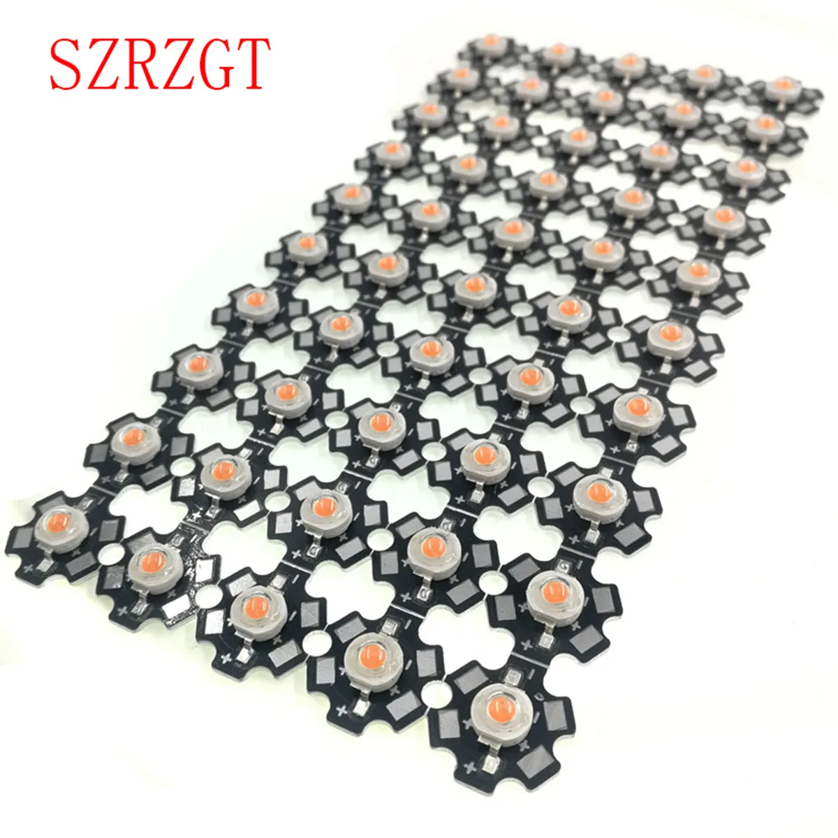 

100pcs/lot 3W 45mil 380nm-840nm 3.2-3.6v 700mA Full Spectrum LED Grow Light Diodes For Plant Grow with 20mm Black PCB star