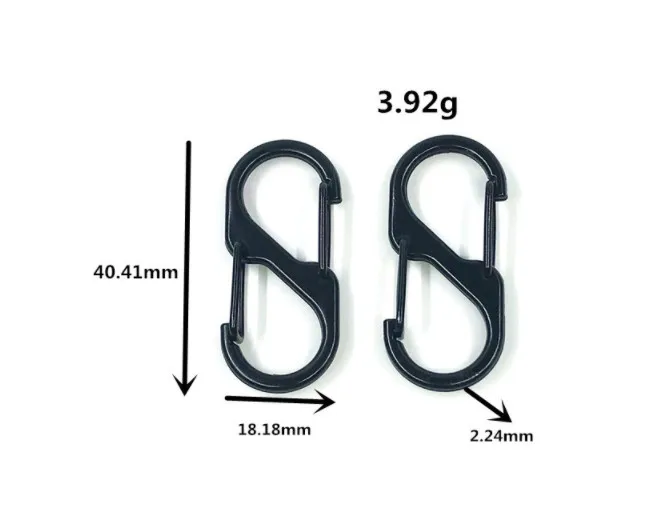 S-образный Карабин S-ячеистая сеть мелкоячеистой сетки пряжка с язычком из страз особой формы, стальная пряжка с язычком 8-гранная витая Пряжка двойного размера пряжка