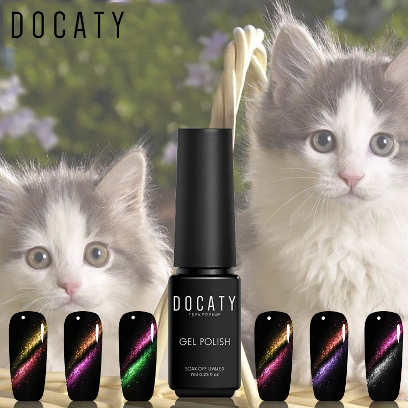 Docaty 3D Гель лак для ногтей Блестящий кошачий глаз сильный гель магнит