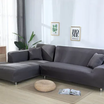 

Grey Color Sofa Cover Stretch Elastic Sofa Covers for Living Room Copridivano Couch Covers Sectional Corner L-shape Sofa Cover