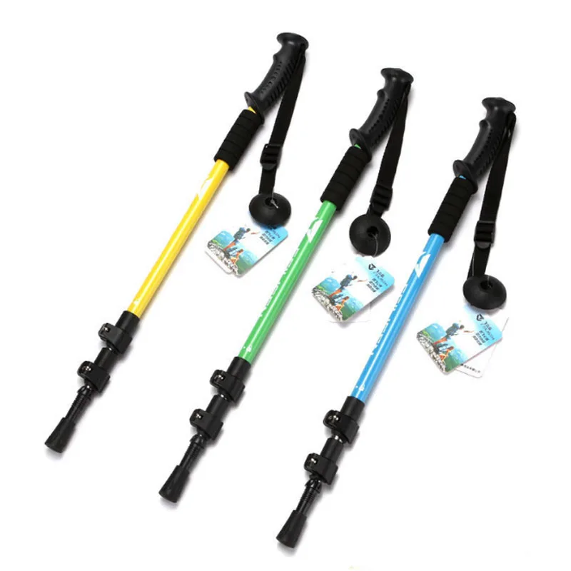 

Women Outdoor mountaineering bracket folding cane aluminum alloy Shock absorption mountaineering telescopic stick folding caneS1