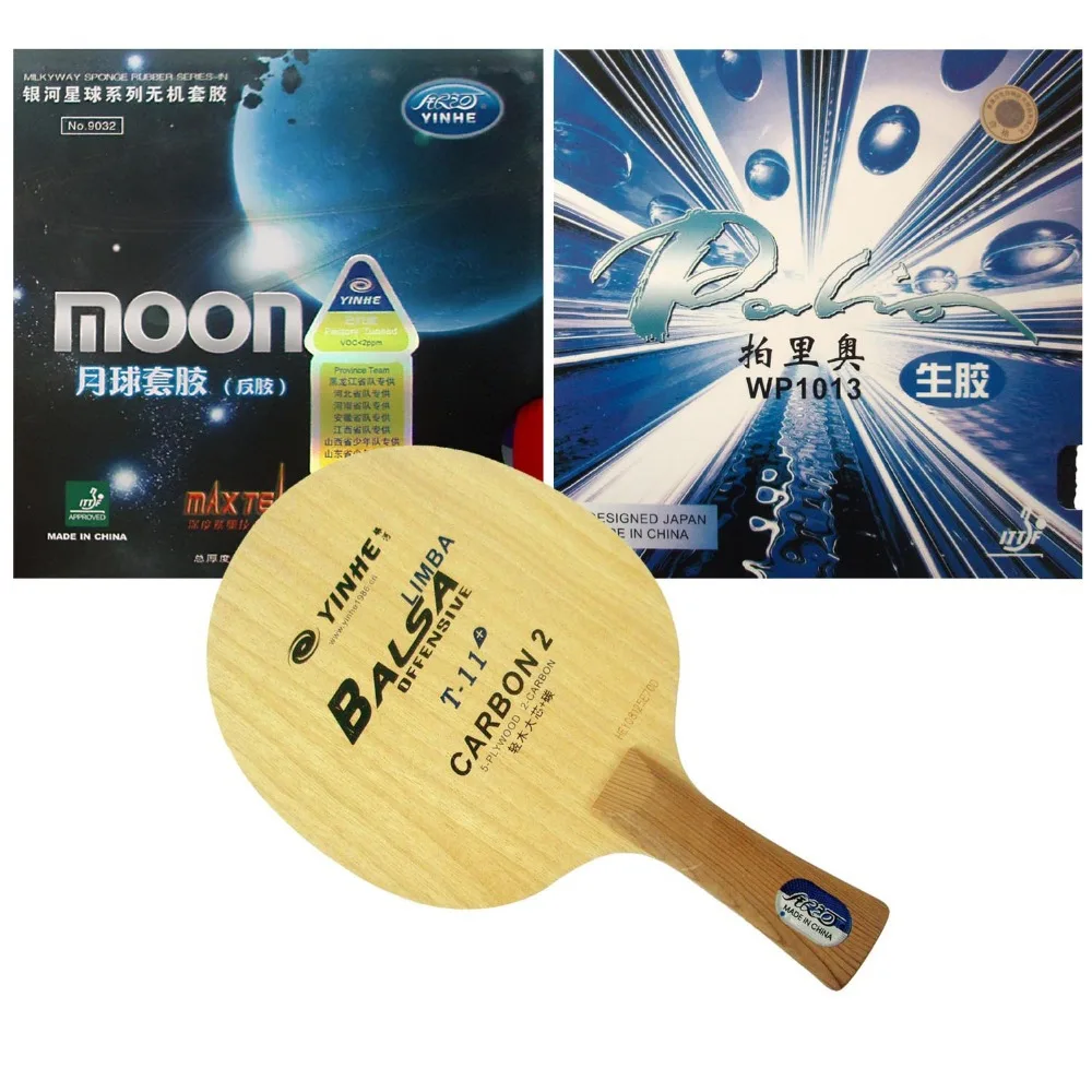 

Pro Table Tennis PingPong Combo Racket Galaxy YINHE T-11+ with Moon Factory Tuned and Palio WP1013 Long Shakehand-FL