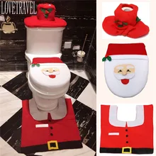 LOVRTRAVEL ковры для туалетной бумаги 3 шт./компл. коврик Санта Клаус ковер новогоднее; рождественское Ванная комната Принадлежности ковер украшение дома