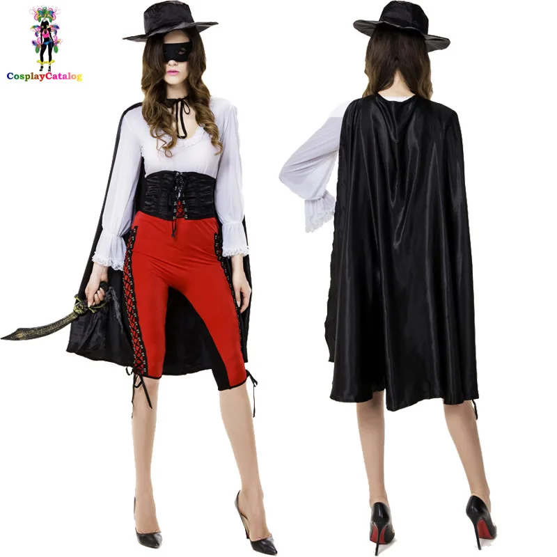 American West Cowboy Story Masked Zorro Costume For Adults Sexy Women
