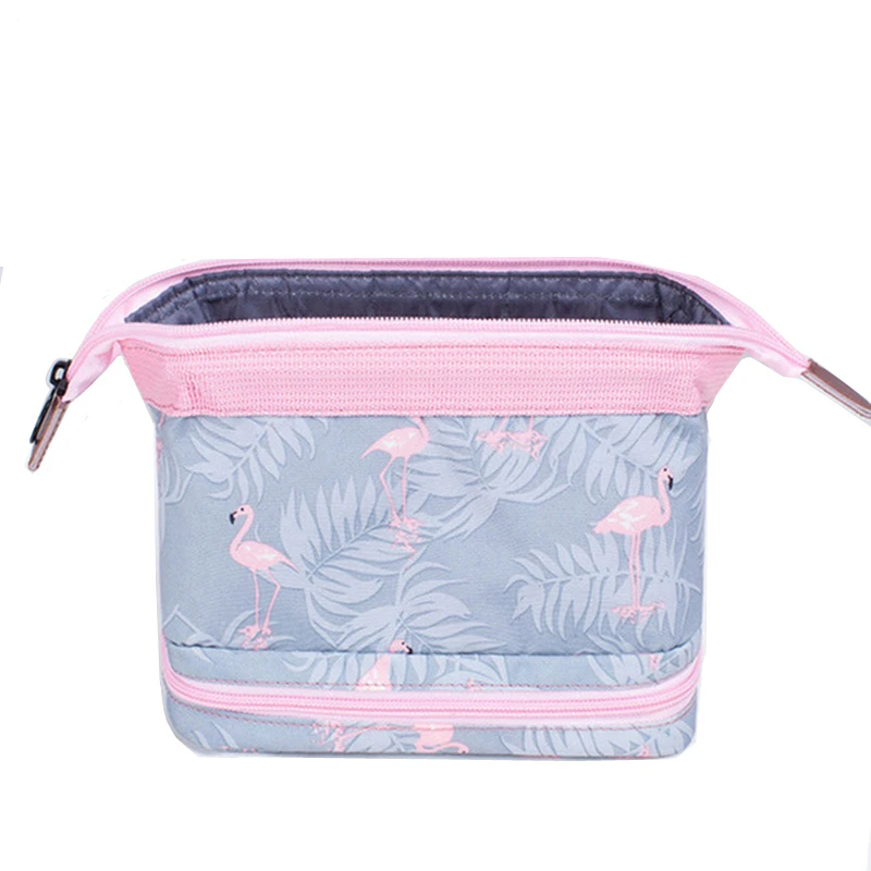 حقيبة أنيقة ذات سعة كبيرة متعددة الوظائف ثلاثي الأبعاد حقيبة مستحضرات التجميل حقيبة التخزين