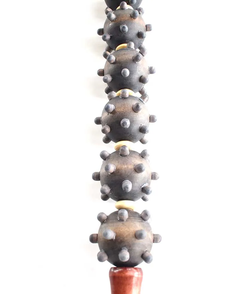 Wooden roller massager Solid wood back leg massage massage hammer double ball rolling spine