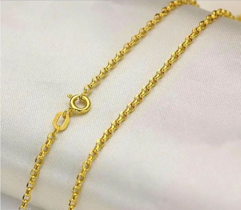 Подлинная твердая цепочка из желтого золота ожерелье/кабельная цепь ожерелье/2,24 г