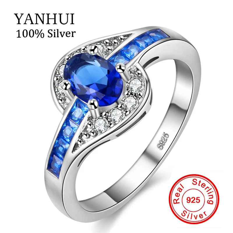

Silver Rings for Women Engagement Wedding Ring Blue Purple Pink Cubic Zirconia Rings Pure 925 Sterling Silver Fashion Jewelry