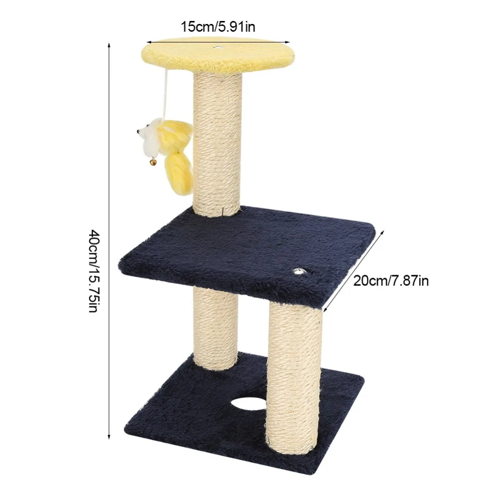 Zerodis 3-Layer Cat Climbing Tree Scratching Post Board Hanging Toy Cat Jumping Platform Home Pet Activity Center (3)