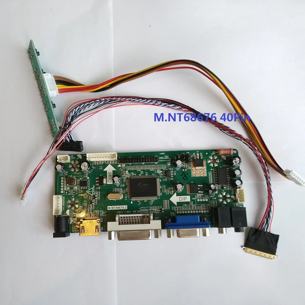 

Kit for LTN156AT05-H01 15.6" LED DIY M.NT68676 40pin Controller board Display 1366X768 Screen Panel DVI HDMI LCD VGA