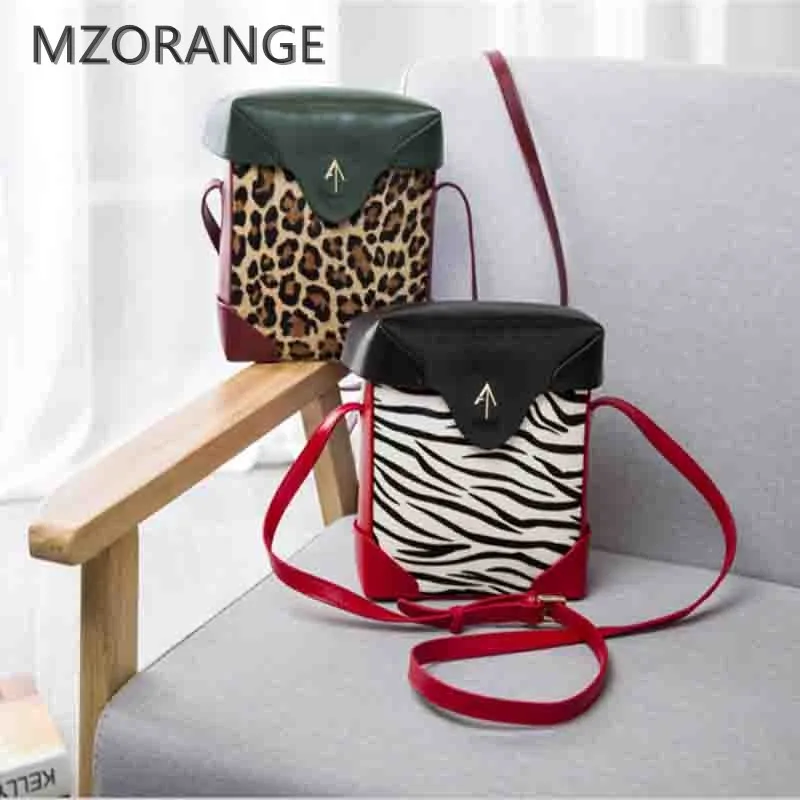 

MZORANGE New 2018 genuine leather Arrow box women handbags Zebra Leopard Pattern Shoulder Bags Crossbody Bags Atelier Turkey