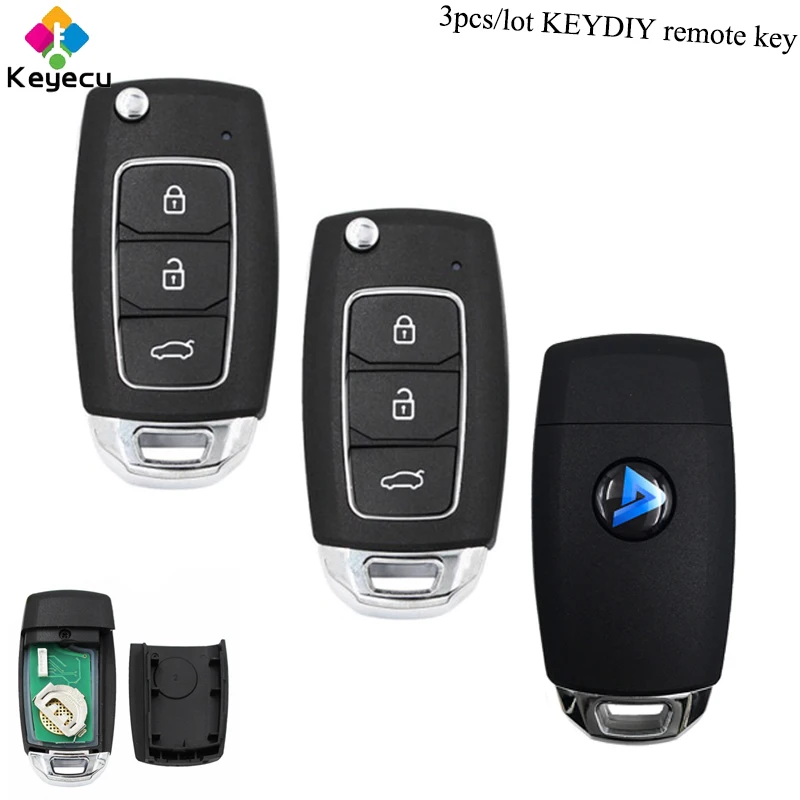 

KEYECU 3PCS/Lot Universal Remote B-Series for KD900 KD900+ URG200+ KD-X2, 3 Buttons KEYDIY Remote Control Car Key FOB for B28