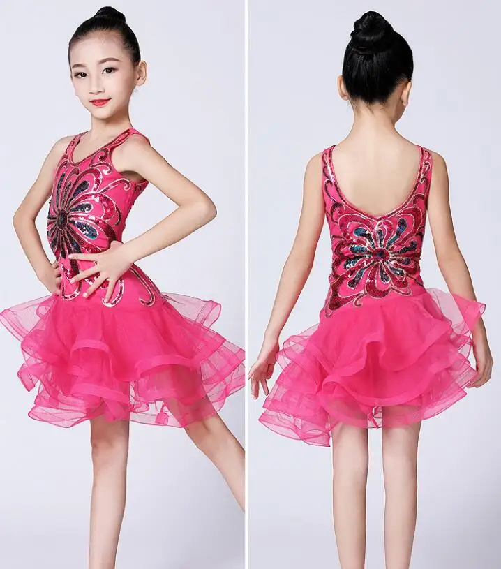 Детское профессиональное платье для латинских танцев для девочек, платья для конкурса бальных танцев, современные детские костюмы для вальса/Танго/ча-ча