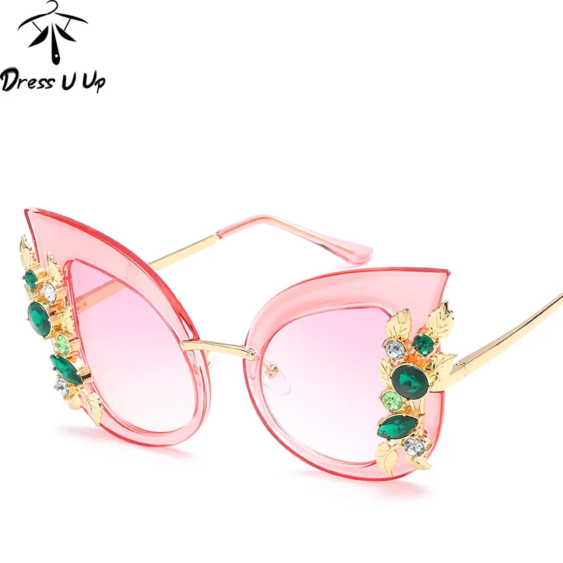 Солнцезащитные очки кошачий глаз со стразами UV400|sun glasses female|brand cat eye sunglassescat sunglasses |