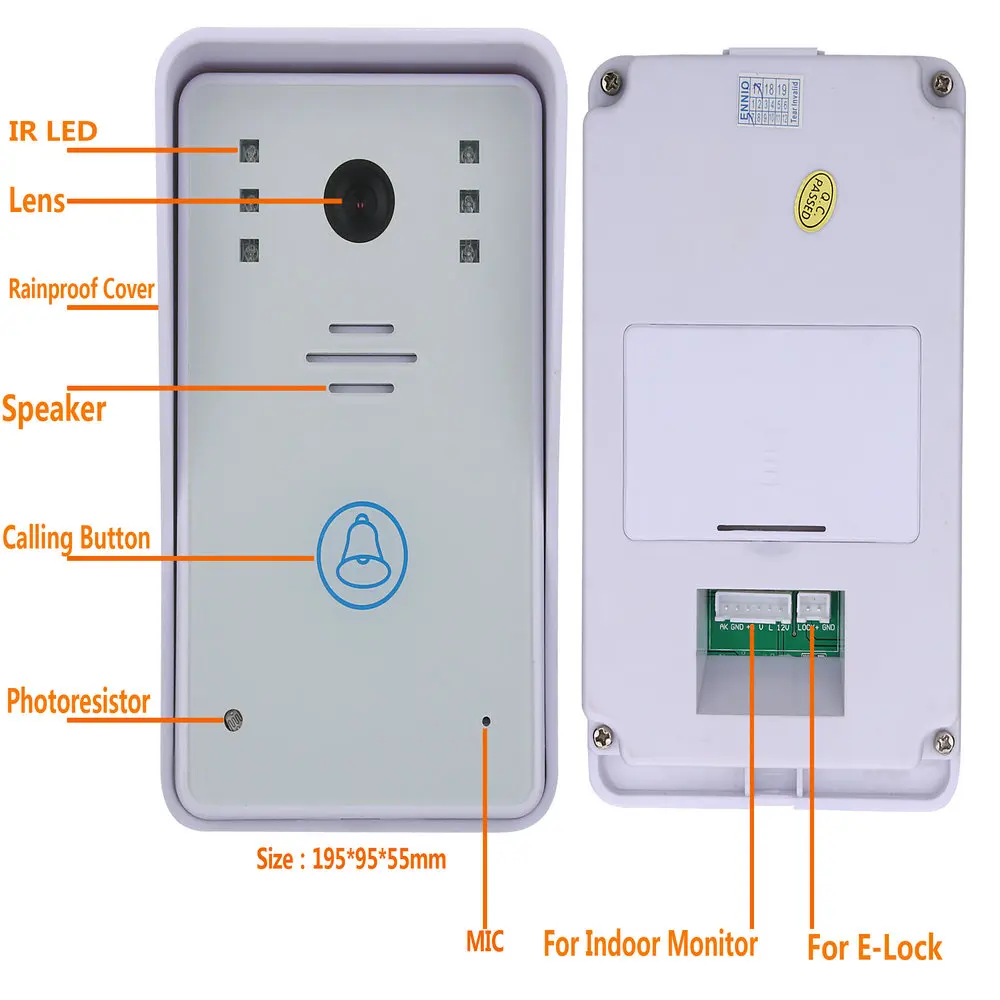 7 "2 x мониторы Запись телефон видео домофон Дверные звонки с 8 г карты памяти сенсорный кнопки дистанционного разблокировать ночное видение