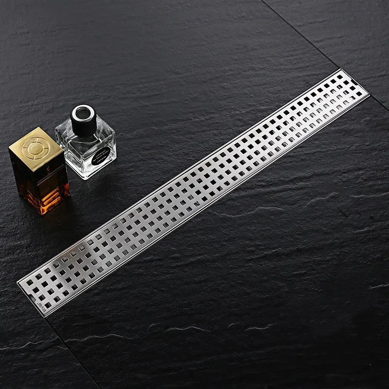 Solid stainless steel 120cm Fast flow Rectangular linear anti-odor floor drain bathroom hardware shower room drainer | Обустройство