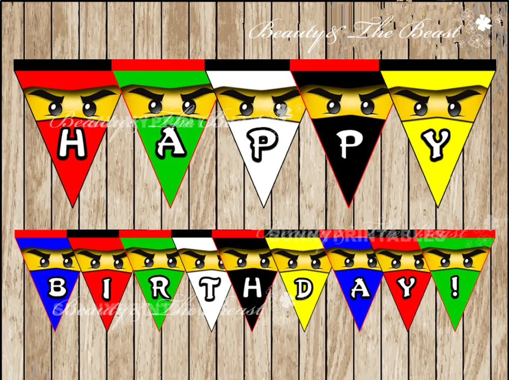 

Ninjago Banner Baby Shower Ninjago Birthday Party Decorations Kids Event & Party Supplies Superheroes Party Printable Candy Bar