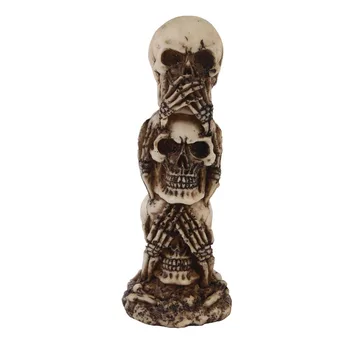 

Resin skull Personalized gifts Home decoration no listen see say Halloween creative gifts pub ornaments