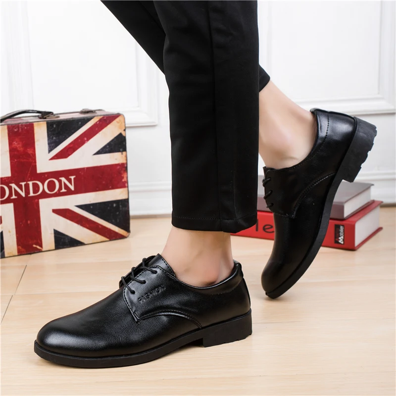 Mazefeng/Новинка года; мужские кожаные туфли; дышащие мужские модельные туфли с круглым носком; однотонные деловые кожаные туфли на шнуровке; черные туфли на плоской подошве