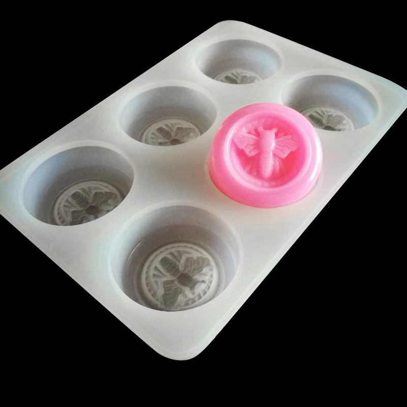 6 Cavity Bee Soap DIY Making Handmade Mold Honey Silicone Tray Crafts Mould