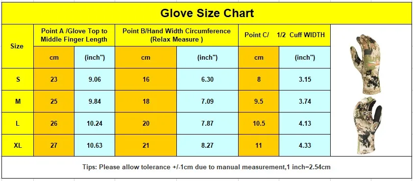 Sitka Gaiter Size Chart