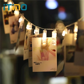

ITimo 3M LED Card Photo Clip String Lights Novelty Fairy Lamp New Year Christmas Wedding Decoration Garland Warm White Battery