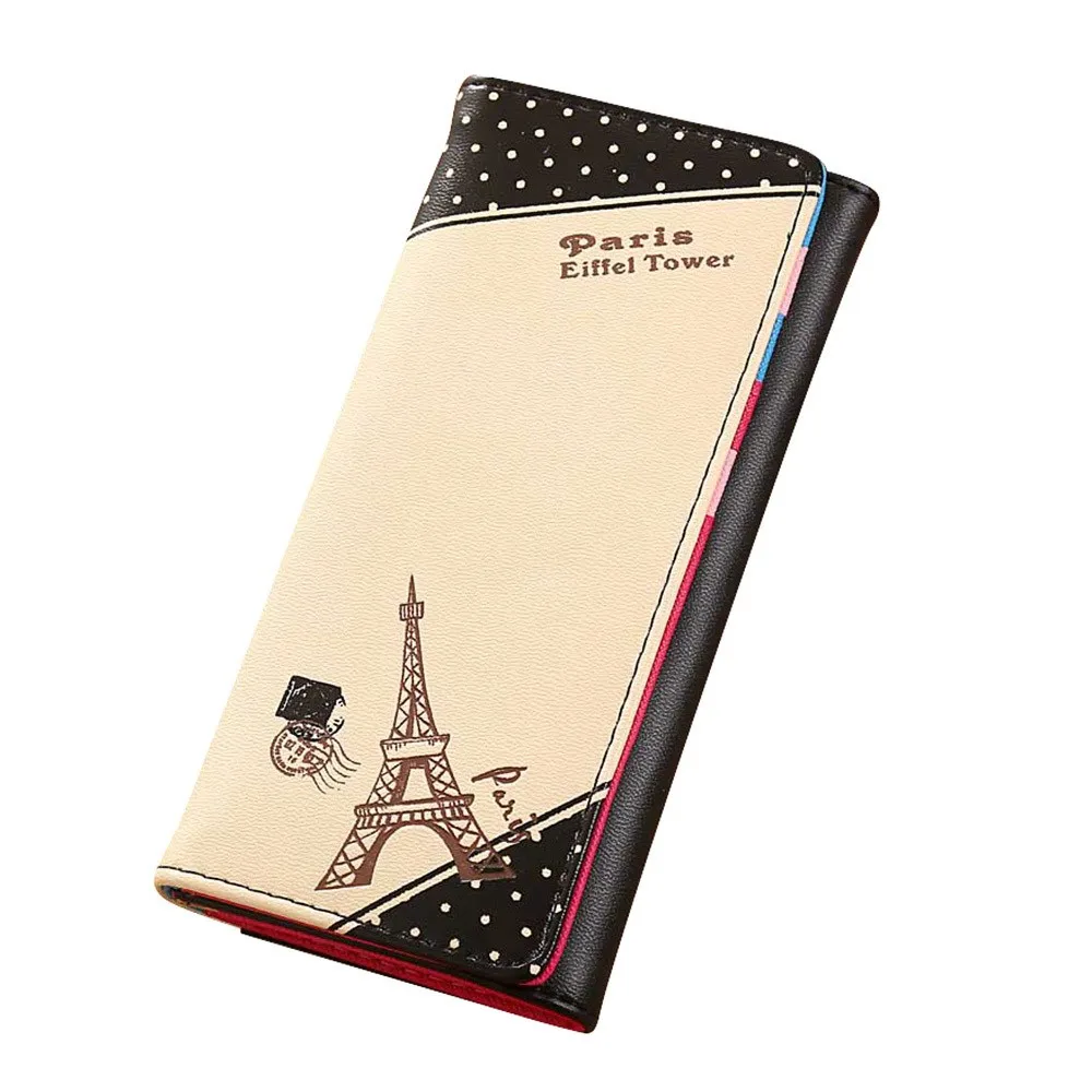 Женская сумка, Париж, Эйфелева башня, на застежке, кошелек для монет, Длинный кошелек, держатель для карт, сумочка