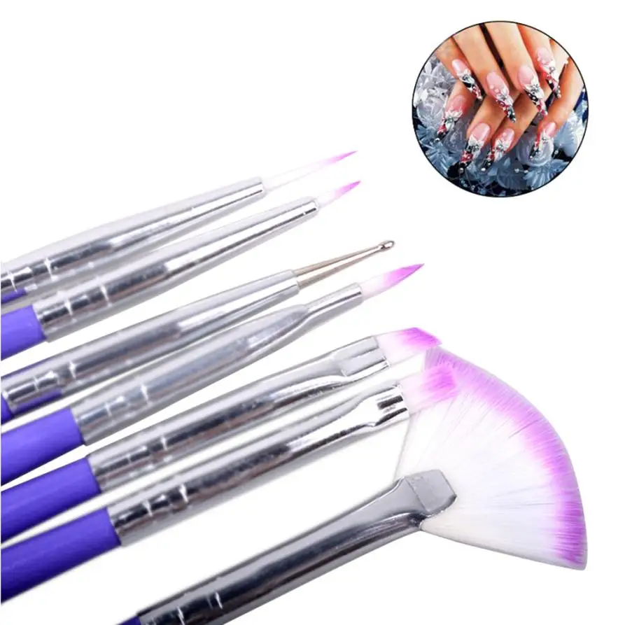 7PCS Luxury Nail Art Nail Brush Design Brushes Set Painting Pen Polish