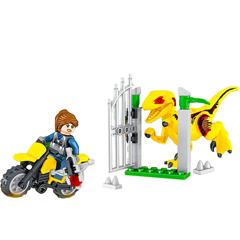 Jurassic World 2 Brutal Raptor Building Blocks Model  Dinosaur Figures Bricks Toys For Children Compatible with Legoing