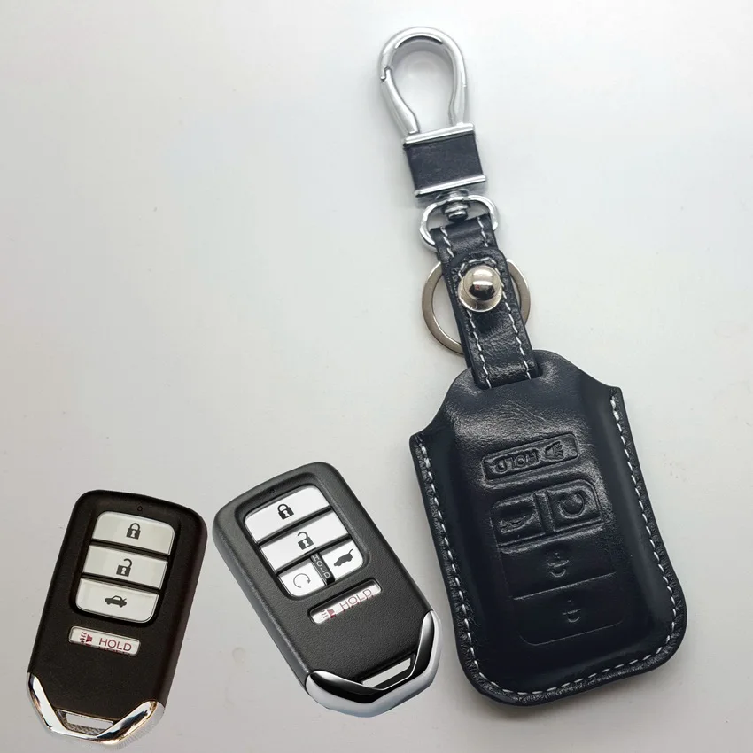 Кожаный чехол для брелка с ключом Honda Civic 2016 Cr-v Accord 2017 2018 2019 Pilot HRV Автомобильный