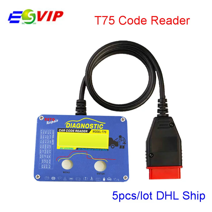 

5PCS/LOT Professional Auto Code Reader T75 for V--ol-vo OBD2 Code Scanner Original Leagend Car Code Reader T75 for V --ol-vo