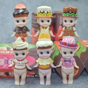 

6Pcs/Set Sonny Angel Fruit Cake Set Dolls Christmas Series High Quality Mini PVC Action Figure Toys Collectible Doll 8CM