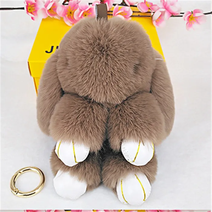 Пушистый искусственный мех кролика рекс брелок помпоны кролик брелок для женщин брелок заяц автомобиль брелок держатель куклы сумка ювелирное изделие в подарок с подвесками