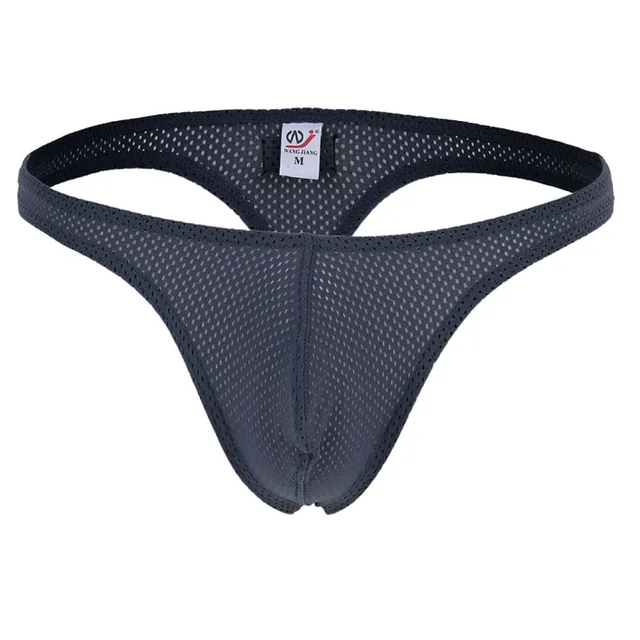 Men Bikini Thong Breath Hole Mesh Mens Underwear Sexy Slim G string for