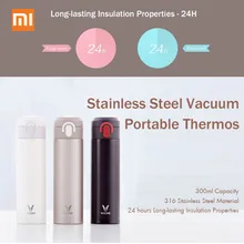 Вакуумный термос Mijia VIOMI, чашка из нержавеющей стали, колба, бутылка для воды, чашка, 24 часа, термос, 300 мл, одна рука, Вкл/закрывает