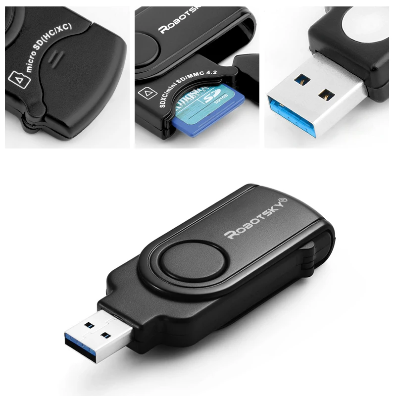 USB кард-ридер 5 Гбит/с быстрый USB3.0 SD/TF MMC Micro SD кард-ридер OTG адаптер для ПК ноутбука