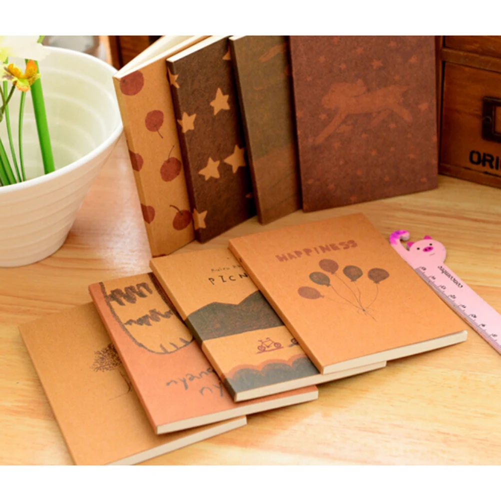 

1 PC 8 Styles Planner Traveler's Notebook School Stationery Vintage Pastel Drawing Pastels Pockets Notedpad Diary Pocket Book