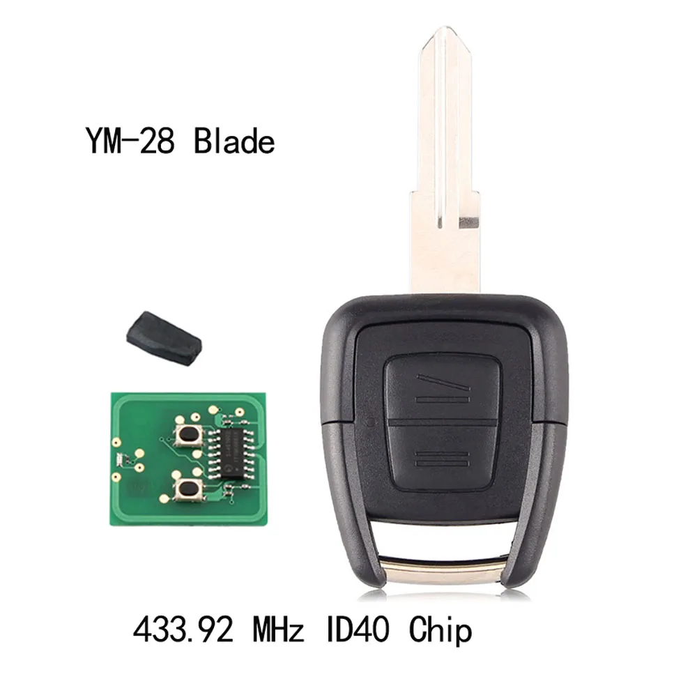 Dandkey 2 кнопки дистанционного ключа FOB ID40 чип для Vauxhall Opel Astra Vectra Zafira ASK 433 МГц Uncut