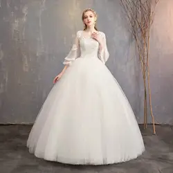Inofin Весна и лето корейский стиль кружева длина до пола свадебное платье 2019 vestido de noiva свадебное платье для женщин
