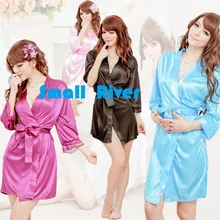 Хит, большой размер, женский сексуальный комплект кружевного нижнего белья атласный кардиган, ночная рубашка с глубоким v-образным вырезом, товары для взрослых, MS сексуальное платье, костюмы, спальный халат