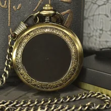 Механические карманные часы TIEDAN со скелетом, мужские антикварные Роскошные брендовые бронзовые черные карманные часы и брелоки, часы с цепочкой