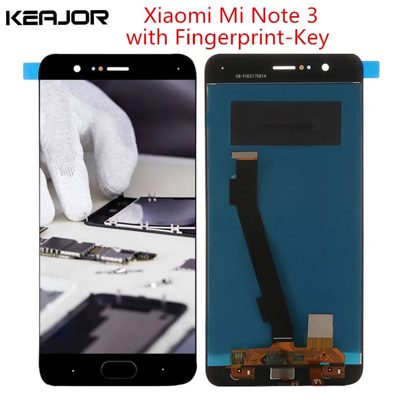 

For xiaomi mi note 3 lcd screen Tested Lcd Display+Touch Screen with Fingerprint-Key Part for Xiaomi Mi Note 3 display 5.5inch