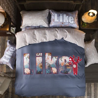 

Fashion style bedding sets 4pcs Twin/Single/Double/Queen size 100%cotton duvet cover+bedsheet+pillowcase linen bedcover set